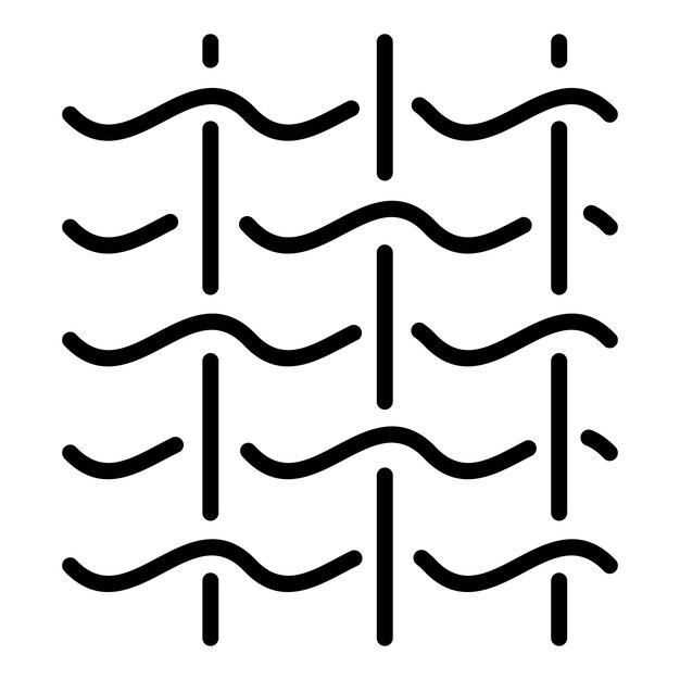 Icono de algodón material Icono de vector de algodón material de esquema para diseño web aislado sobre fondo blanco