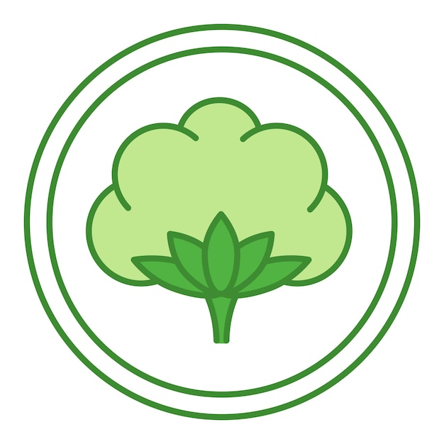 Icono del algodón orgánico verde