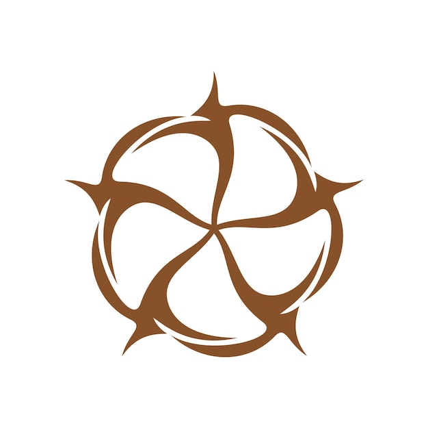 Icono de algodón símbolo orgánico de la planta de flor de algodón