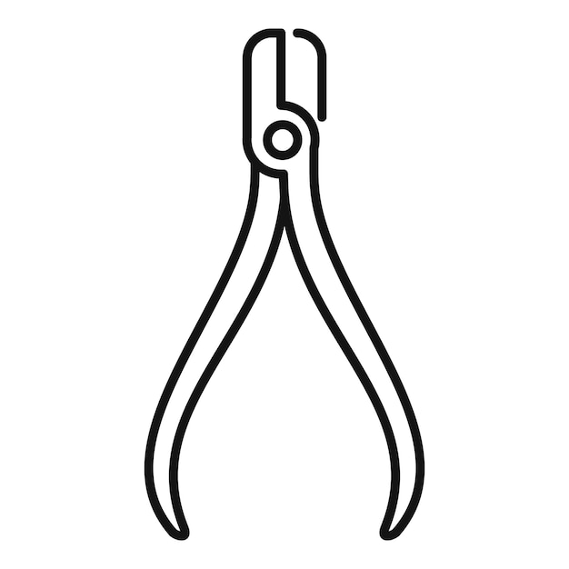 Icono de alicates de dentista de acero Icono de vector de alicates de dentista de acero de contorno para diseño web aislado en blanco
