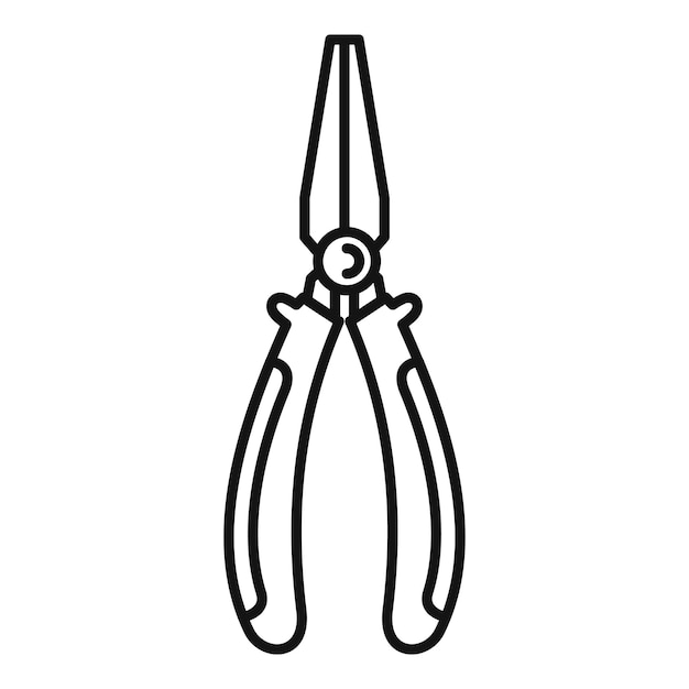 Icono de alicates eléctricos Icono de vector de alicates eléctricos de contorno para diseño web aislado sobre fondo blanco