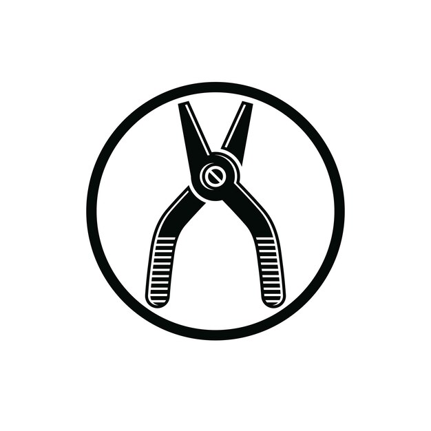 Icono de alicates, para uso en reparación, carpintería, construcción. Ilustración vectorial detallada de pinzas, herramienta de trabajo de reparación. Símbolo de utensilio de la industria.