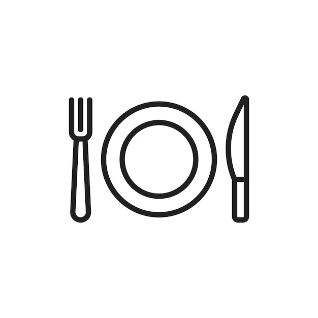 Icono de alimentos Contorno delgado y sencillo