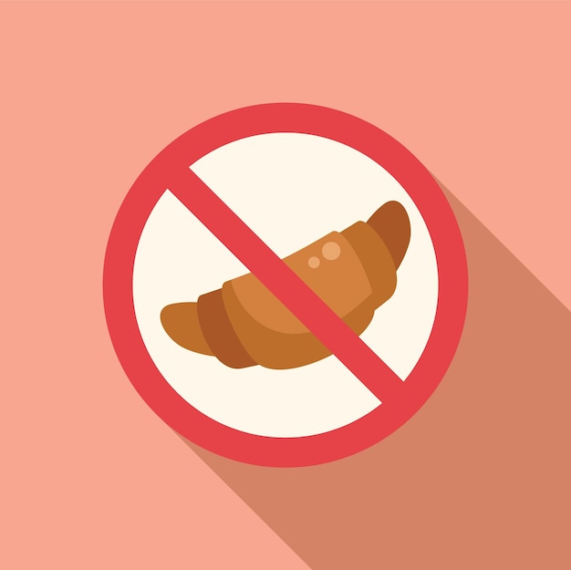 Icono de alimentos frescos de croissant vector plano Intolerancia al gluten