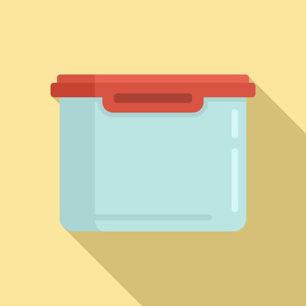 Icono de almacenamiento de alimentos de plástico Ilustración plana del icono de vector de almacenamiento de alimentos de plástico para diseño web
