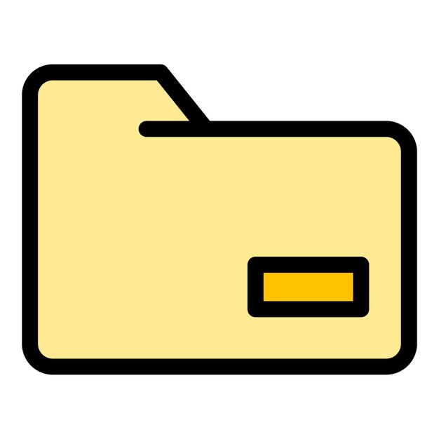 Icono de almacenamiento de carpeta de archivo Contorno de icono de almacenamiento de cartella de archivo vectorial color plano aislado