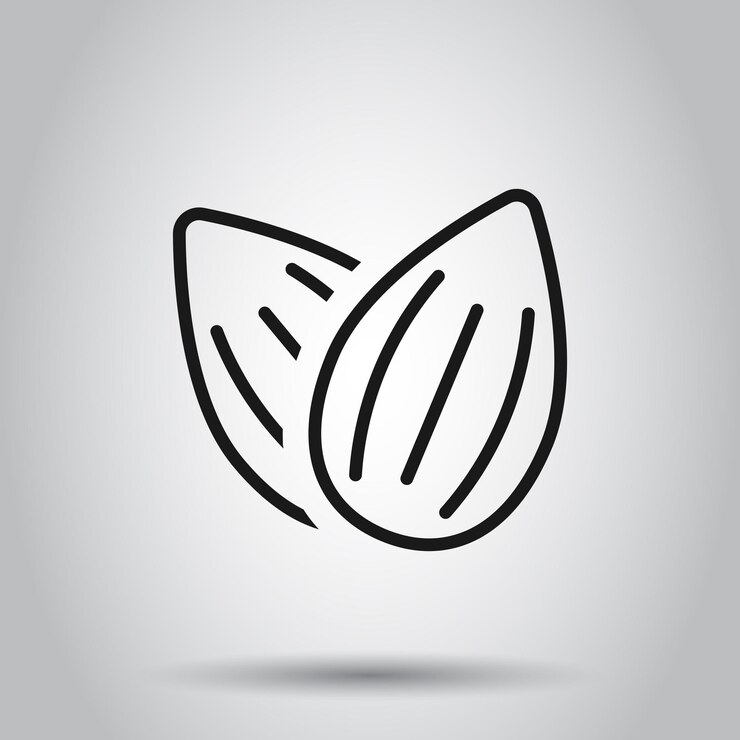 Vector icono de almendra en estilo plano ilustración de vector de frijol sobre fondo aislado concepto de negocio de tuerca