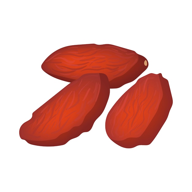 Icono de almendras en estilo de dibujos animados sobre un fondo blanco