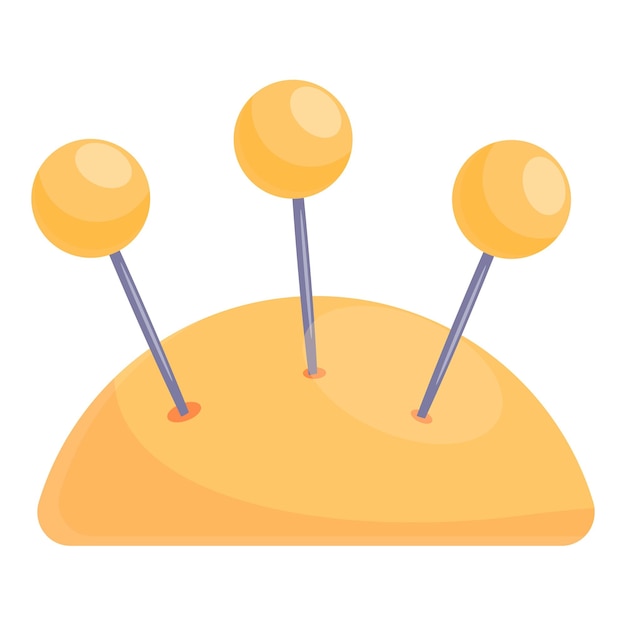 Icono de almohada de aguja Caricatura de icono de vector de almohada de aguja para diseño web aislado sobre fondo blanco