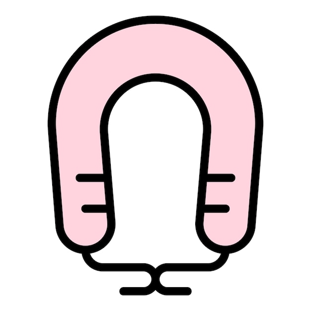El icono de la almohada del bebé El contorno del icono vectorial de la al mozo del bebé El color es plano y aislado