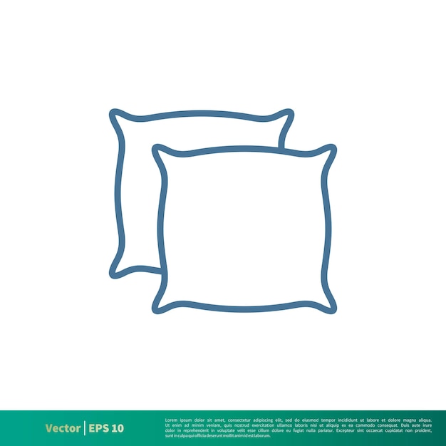Icono de almohada Vector Logo Plantilla Ilustración Diseño Vector EPS 10