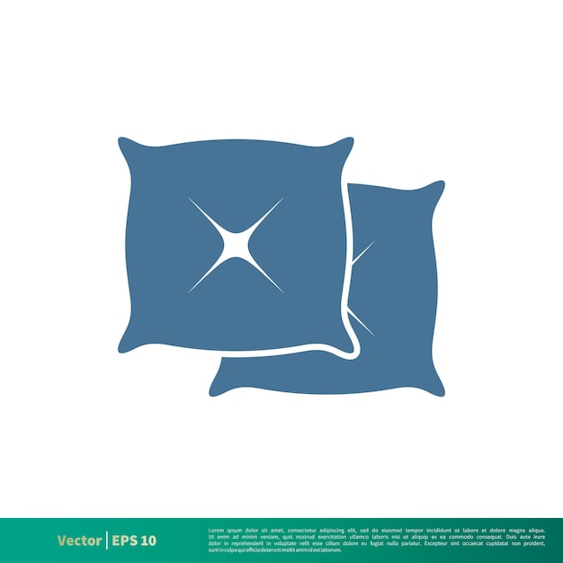 Icono de almohada Vector Logo Plantilla Ilustración Diseño Vector EPS 10