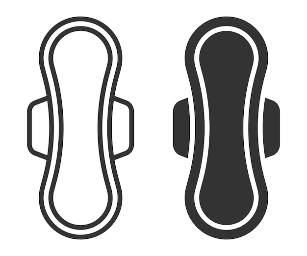 Icono de almohadilla sanitaria en contornos y estilos sólidos diseño minimalista