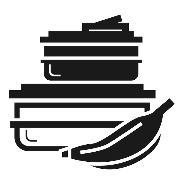 Icono de almuerzo de caja de frutas ilustración sencilla del icono vectorial de al muerro de frutas para el diseño web aislado sobre fondo blanco