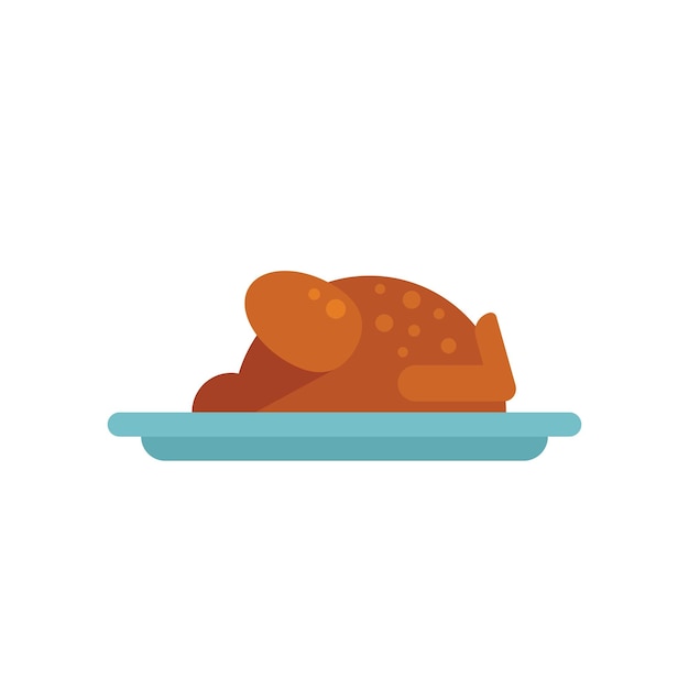 Icono de almuerzo de pollo vector plano Escuela de comidas Cena saludable aislada