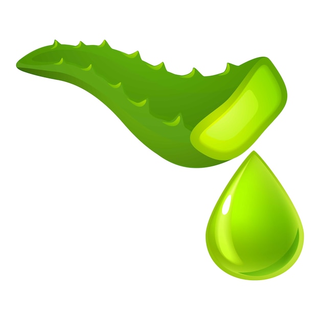 Icono de aloe gota cortada Caricatura de icono de vector de aloe gota cortada para diseño web aislado sobre fondo blanco