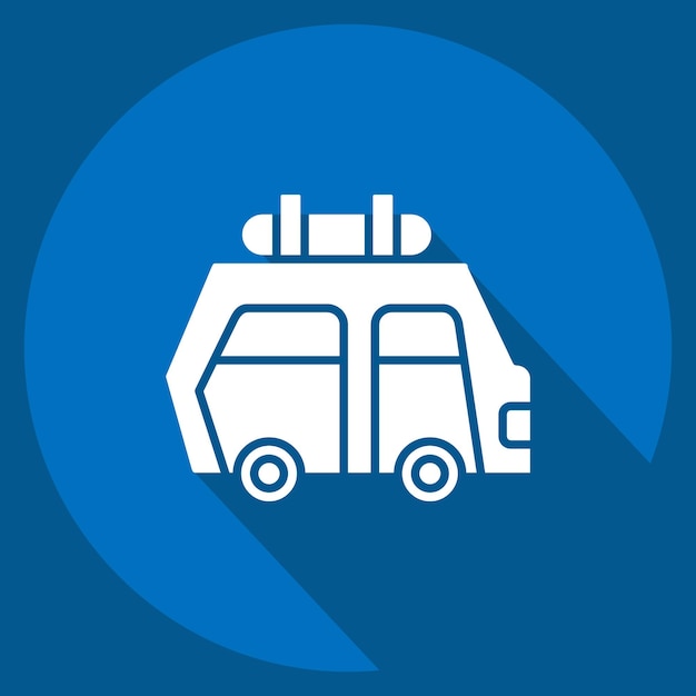 Icono Alquiler de automóviles relacionado con el hotel Símbolo de servicio estilo sombra larga ilustración de diseño simple
