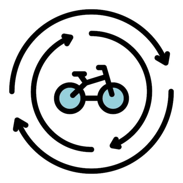 Vector icono de alquiler de bicicletas contorno del icono vectorial de alquilar bicicletas color plano aislado