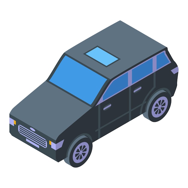 Icono de alquiler de coche Isométrico de icono de vector de alquiler de coche para diseño web aislado sobre fondo blanco