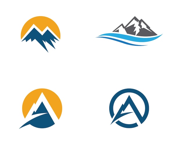 Icono de alta montaña logo business template vector