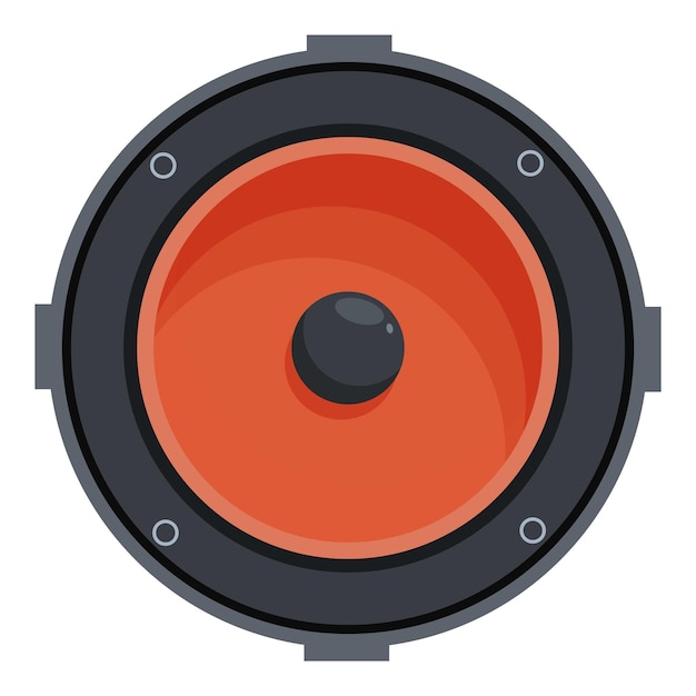 Icono de altavoz acústico del coche vector de dibujos animados CD automático