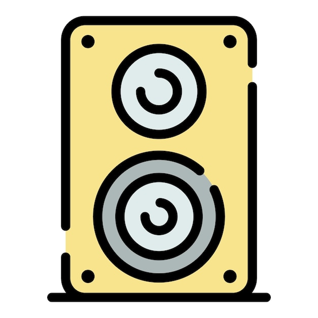 Icono de altavoz Contorno altavoz vector icono color plano aislado