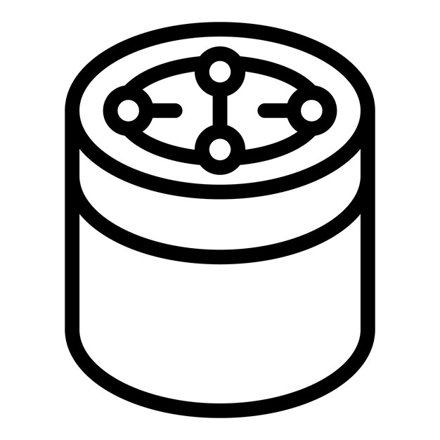 Icono de altavoz inteligente portátil vector de contorno Gadget de comando de voz Agente de chatbot de conversación