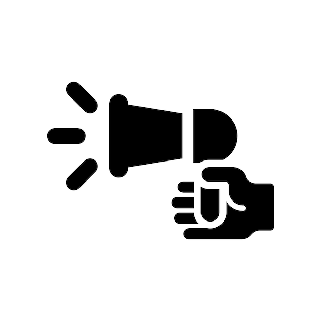 El icono del altavoz de la mano