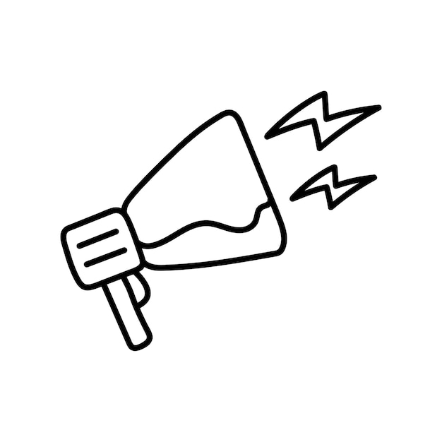 Icono de altavoz de megáfono dibujado a mano ilustración vectorial