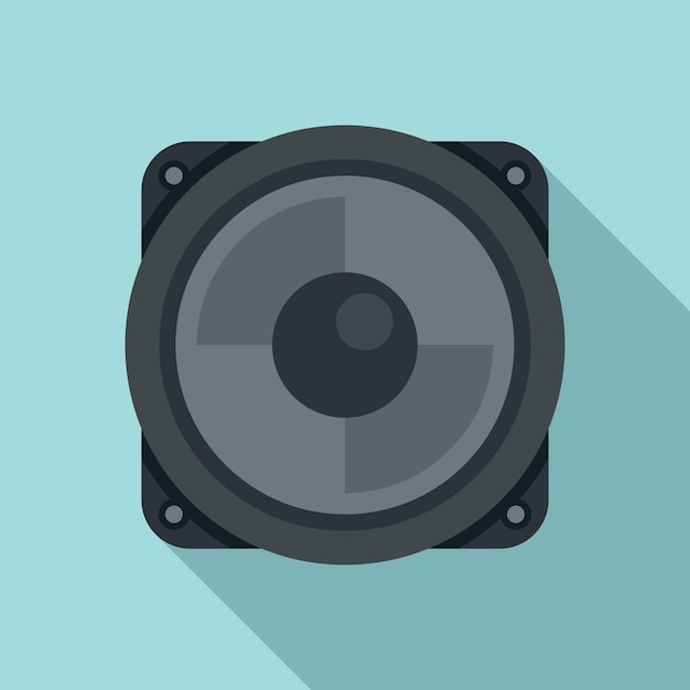 Icono de altavoz de música de coche Ilustración plana del icono de vector de altavoz de música de coche para diseño web
