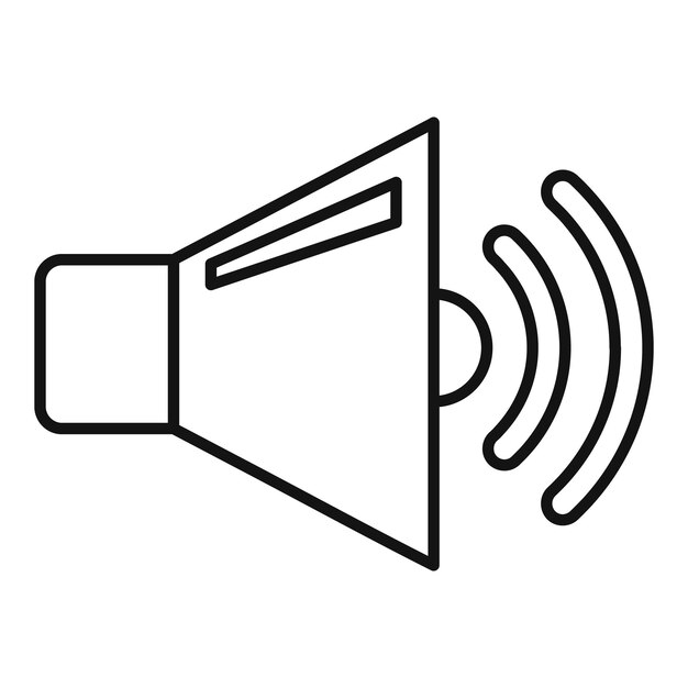 Icono de altavoz de música Icono de vector de altavoz de música de esquema para diseño web aislado sobre fondo blanco