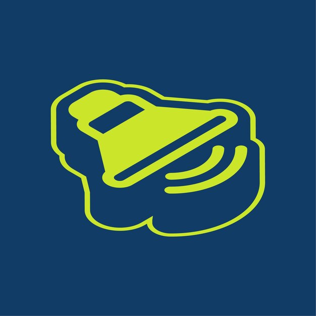 Icono de altavoz vectorial retroisométrico verde con fondo editable