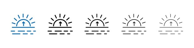 Icono de amanecer Logotipo vectorial de esquema para la aplicación web