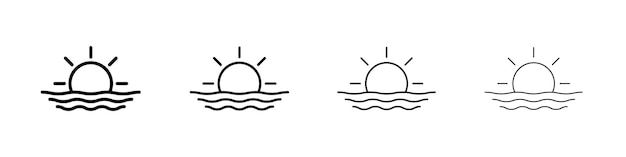 Ícono de amanecer Signo de ilustración plano