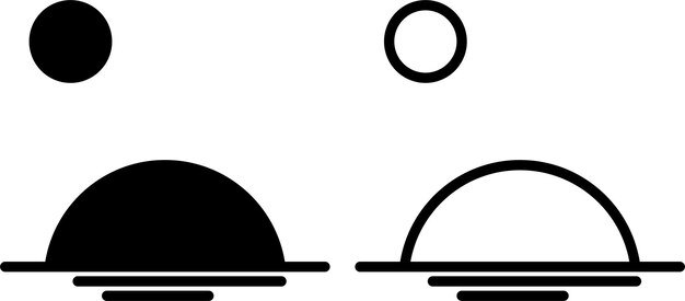 icono de amanecer signo o símbolo en estilo glifo y línea aislado en fondo transparente
