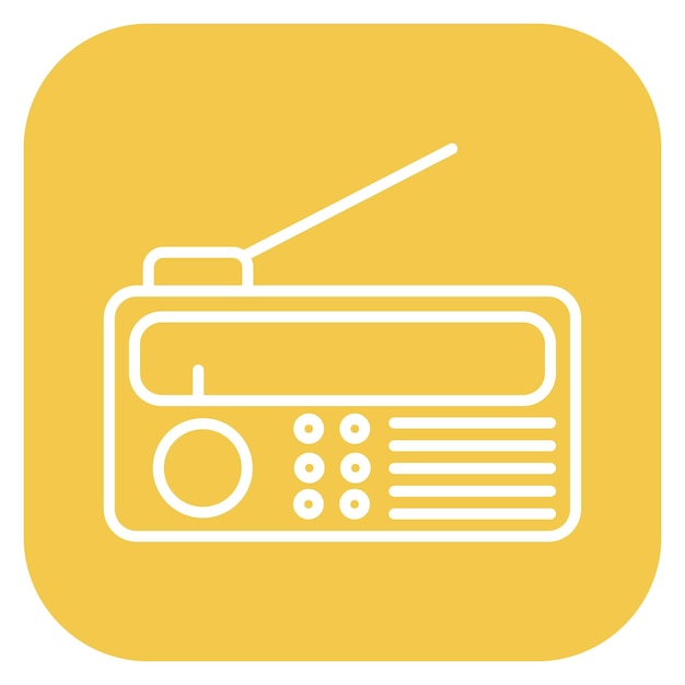 Vector un icono amarillo con una radio en él