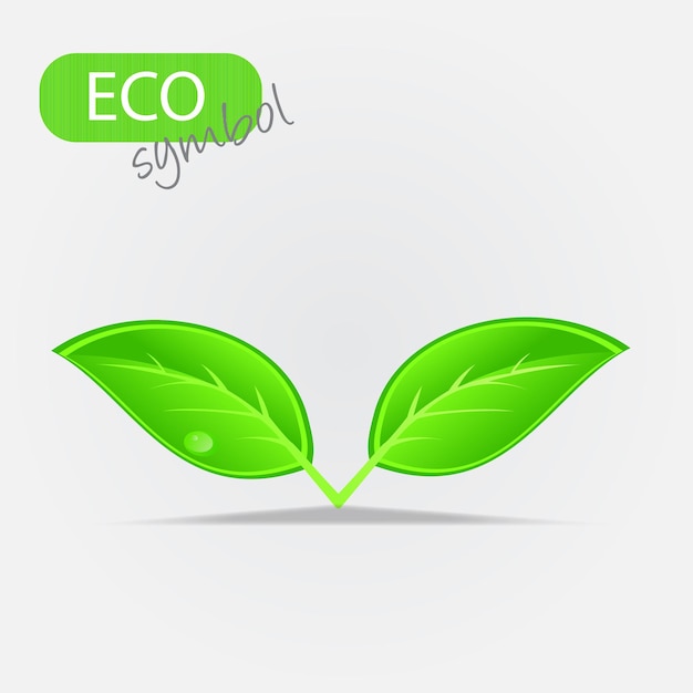 Icono ambiental con planta. Ilustración vectorial