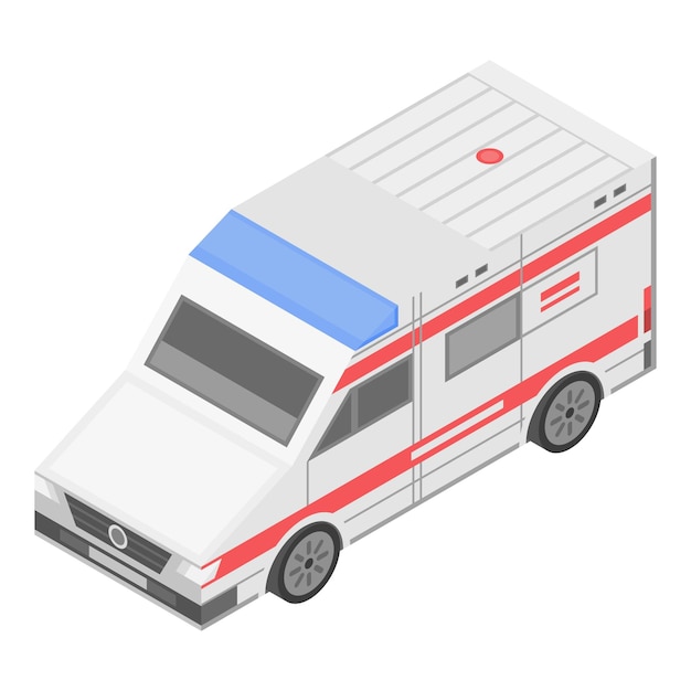 Icono de ambulancia médica Isométrica del icono de vector de ambulancia médica para diseño web aislado sobre fondo blanco