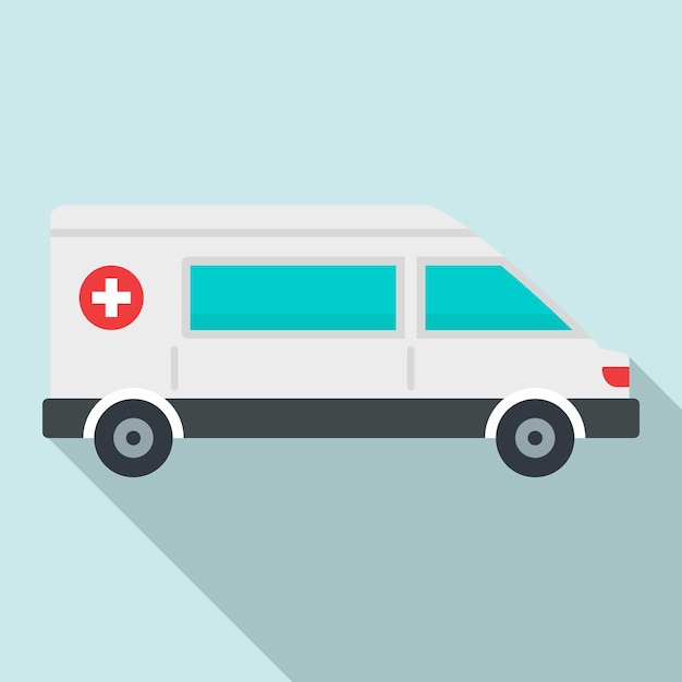 Icono de ambulancia urgente Ilustración plana del icono vectorial de ambulancias urgentes para el diseño web