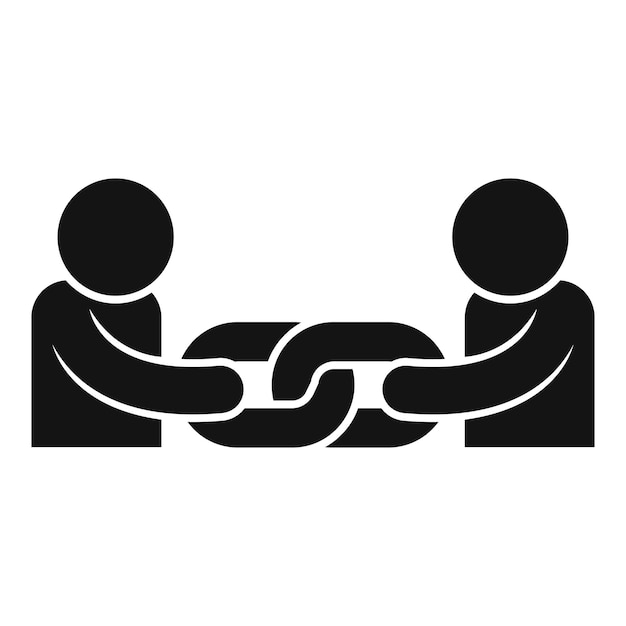 Icono de amistad de cadena vector simple amor de caridad