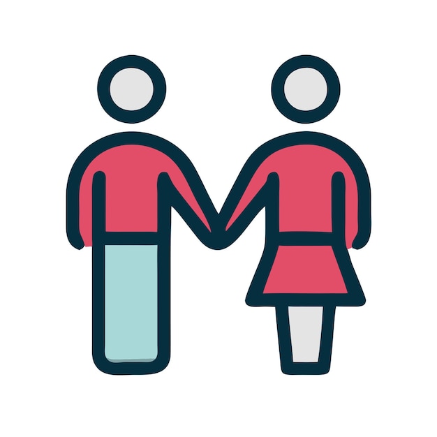 Icono de amistad plana Ilustración de capa vectorial transparente en PNG