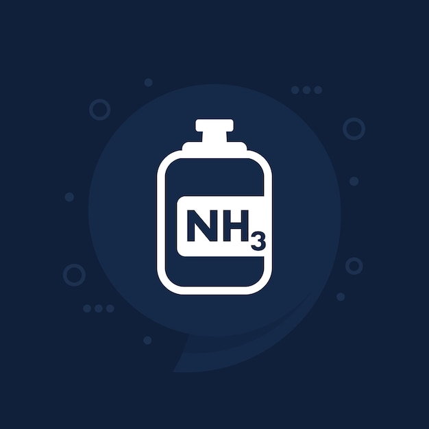 Ícono de amoníaco del tanque de gas NH3 para la web