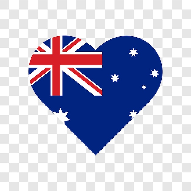 El icono de amor de la bandera nacional de Australia Ilustración vectorial