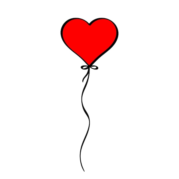 Icono de amor de globo en forma de corazón rojo, día de San Valentín
