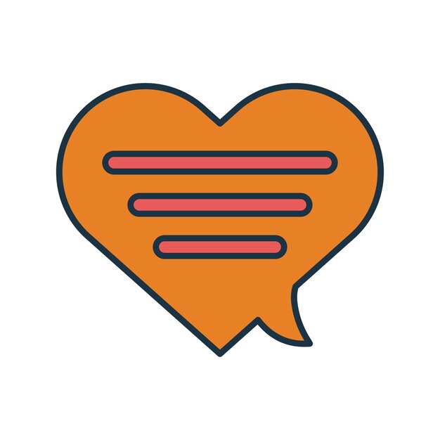 El icono de amor romántico favorito del chat El vector de estilo glifo EPS