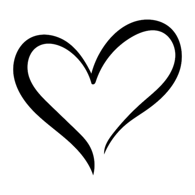 Vector icono de amor de símbolo de corazón dibujado a mano para arte de garabato romántico de moda para elemento de decoración