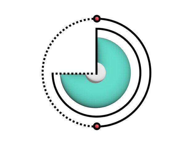 Vector icono de análisis de datos 3d