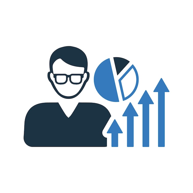 Icono de análisis de estadísticas personales Diseño vectorial editable simple aislado en un fondo blanco