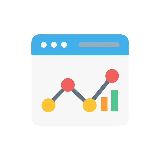 Icono de análisis gráfico Vector de negocios y finanzas para sitios web de interfaz de usuario y aplicaciones móviles