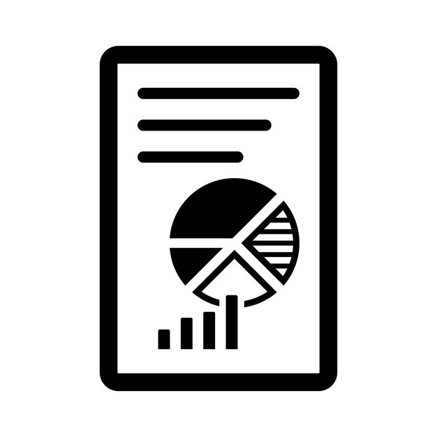 Ícono de análisis del informe Gráficos vectoriales en negro
